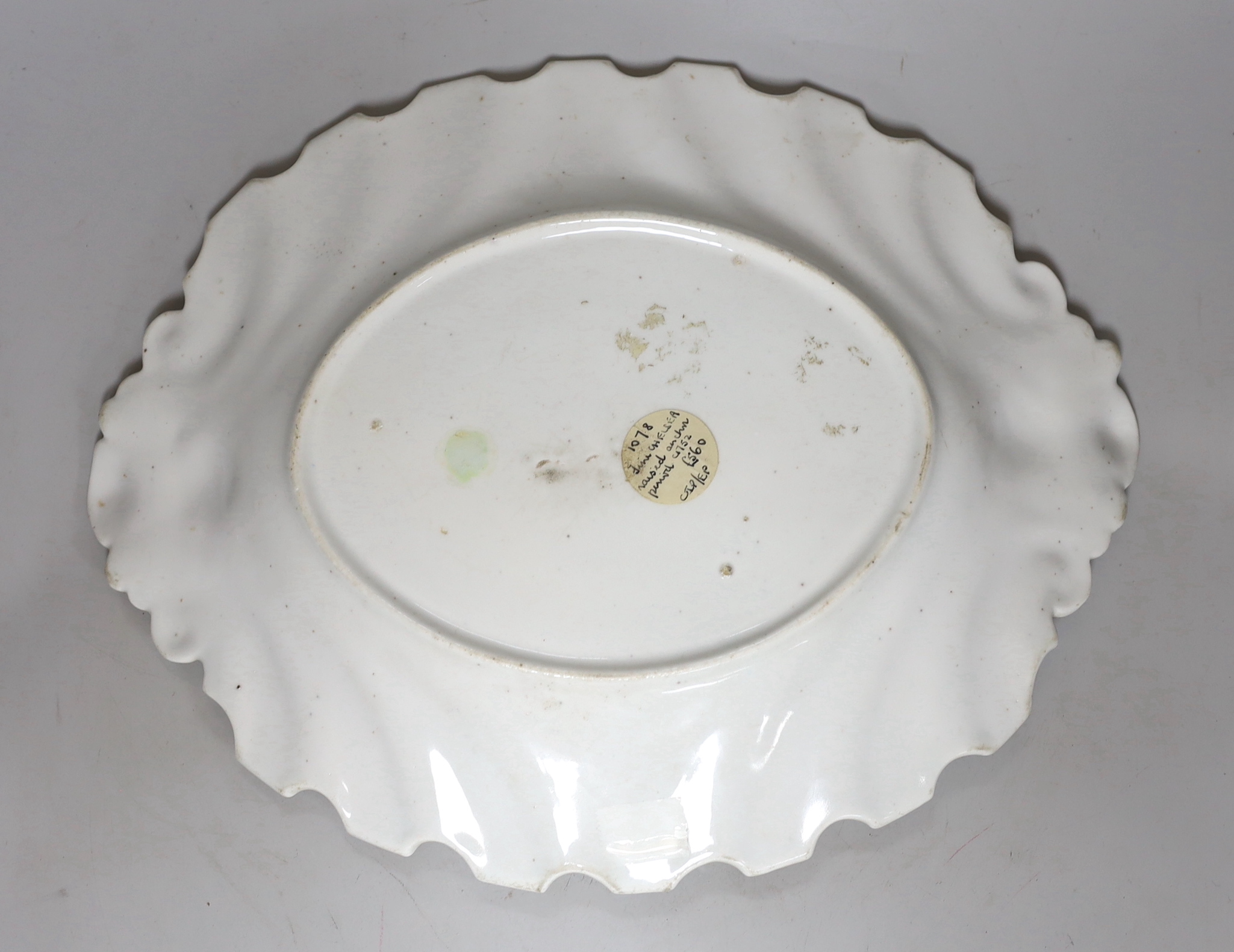 An 18th century Chelsea silver shape large dish, c.1752